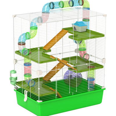 Extra Large Hamster Cage 23" - 5 Tier, Tubes, Tunnels, Portable, With Wheel Habitat