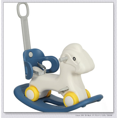 Cheval à bascule 4-en-1 pour tout-petits de 2 à 5 ans Qaba, jouet multifonctionnel avec poignée amovible et planche d'équilibre