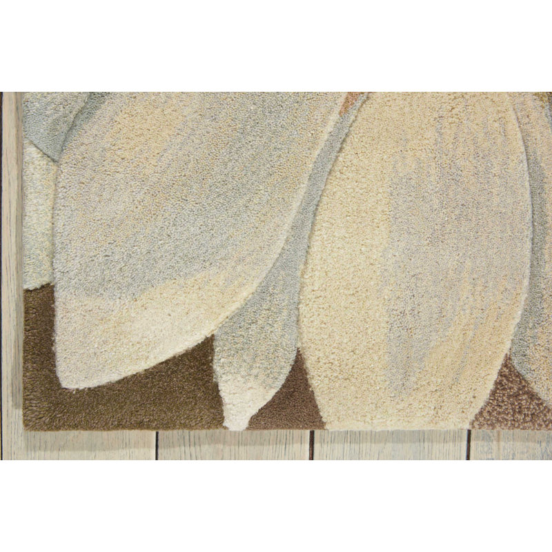Tapis blanc en laine touffeté à la main Opalo, Rectangle 7 pi 6 po x 9 pi 6 po