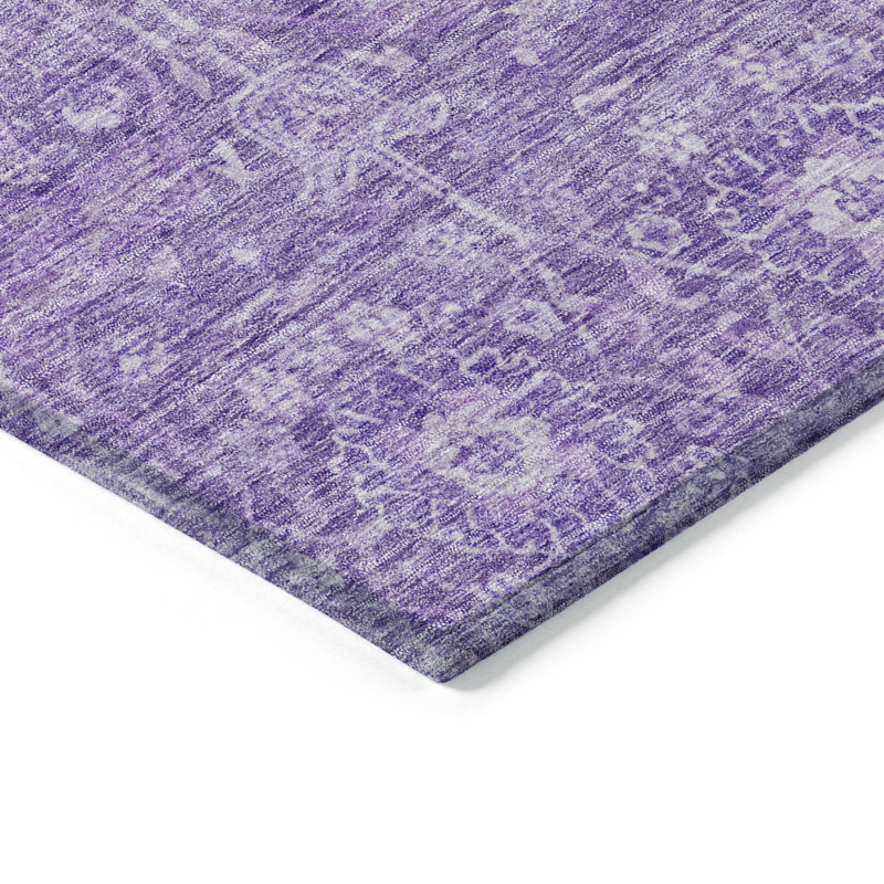 Plum Vintage Boho Machine Washable Indoor/Outdoor Rug