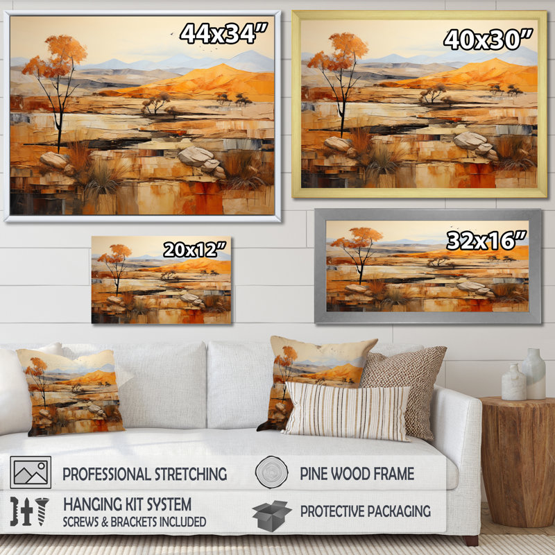 Bold Canyon Mirage V - imprimé, Toile tendue, H 16 po x l 32 po x P 1 po