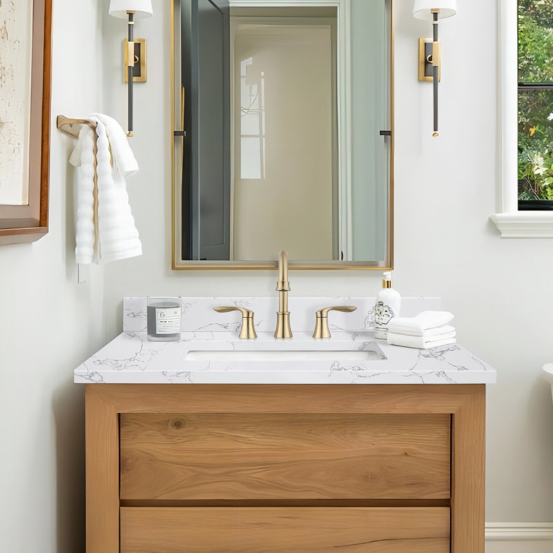 37'' Single Bathroom Vanity Top With Sink – For Vanity Replacement, No Cabinet