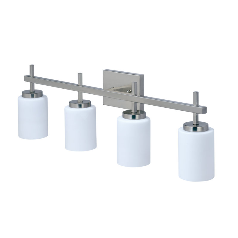 Lumière DEL pour meuble-lavabo, Energy Star, H 10 po x l 31,125 po x P 5,25 po, Nickel brossé, Quatre lumières