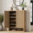 Fluted Door Shoe Cabinet, Wooden Storage Organizer with Adjustable Shelves-1835743463