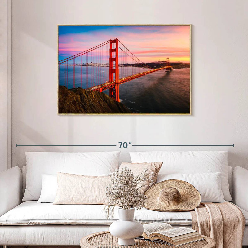Golden Gate, Cadre flottant en bois naturel, 43 po x 29 po