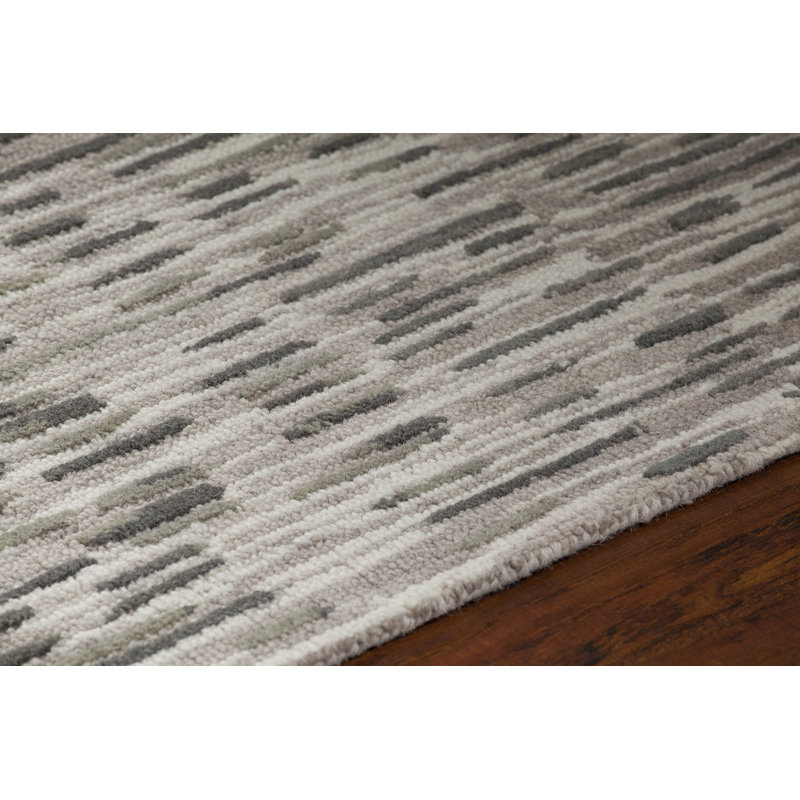 Tapis beige / gris anthracite en laine touffeté à la main Chrisy, 5 pi x 7 pi 6 po