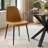 4 - Person Dining Table Sets With Glass Round Table & 4 Upholstered Chenille Chairs-1681749909