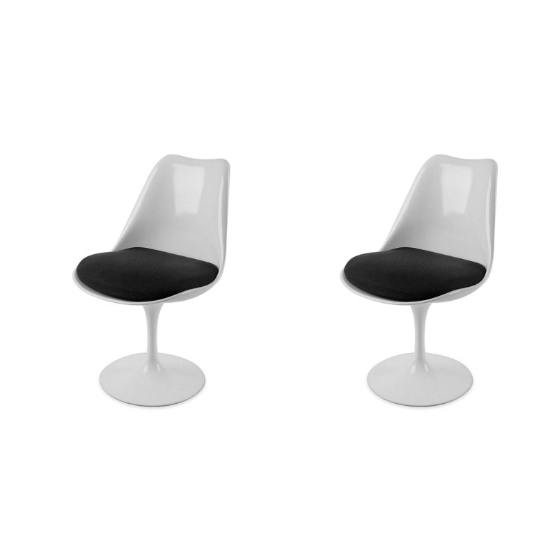Chaise de salle à manger Eason, Blanc/Noir