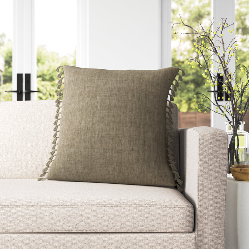 Sharron Square 100% Linen Pillow, Pillow Cover Only - No Insert, Crockery