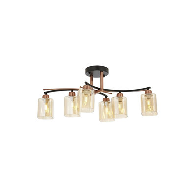 Glass Semi Flush Mount