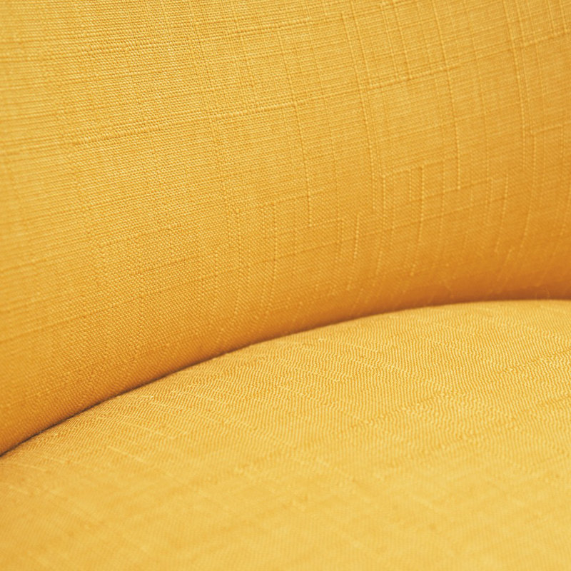 Fauteuil à oreilles moderne jaune, structure en bois massif, 26,4 po x 26,4 po x 26,4 po | 100% polyester, 32 coussins en mousse | Facile à nettoyer, design élégant pour la maison, l'hôtel et la décoration rustique, confortable et durable