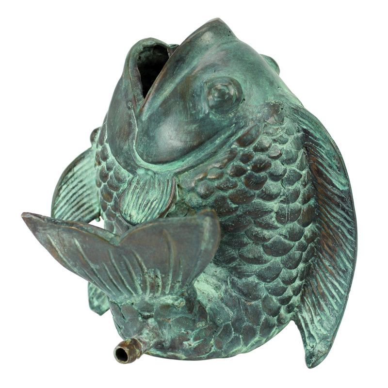 Dancing Koi Small Asian Dancing Fish Cast Spitting Garden Statue
