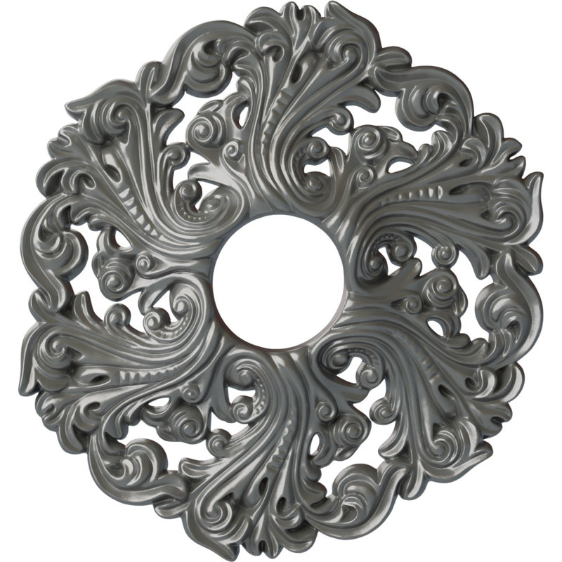 Médaillon de plafond à rallonge Endurathane Spring, Argent