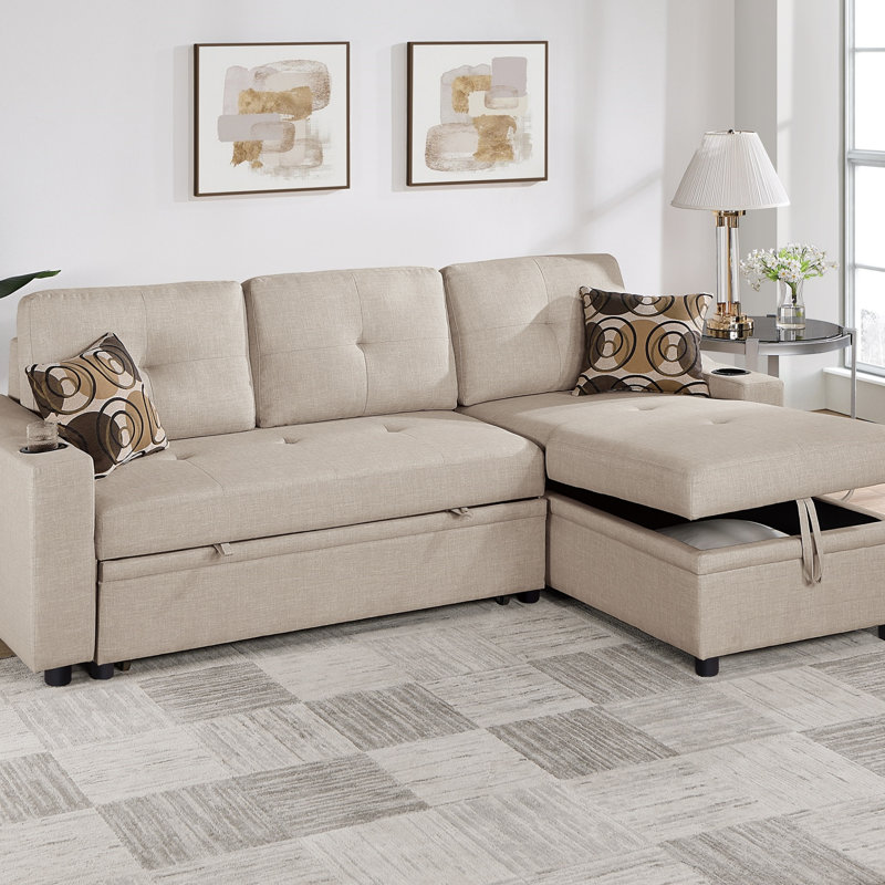 Canapé modulaire convertible en tissu Dorris