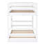 Lit simple au-dessus d'un lit superposé blanc, fabrication de la structure, pour une qualité de longue durée, garde-corps sur toute la longueur, s'adapte à la structure en pin des matelas, contrôle de la qualité, standard