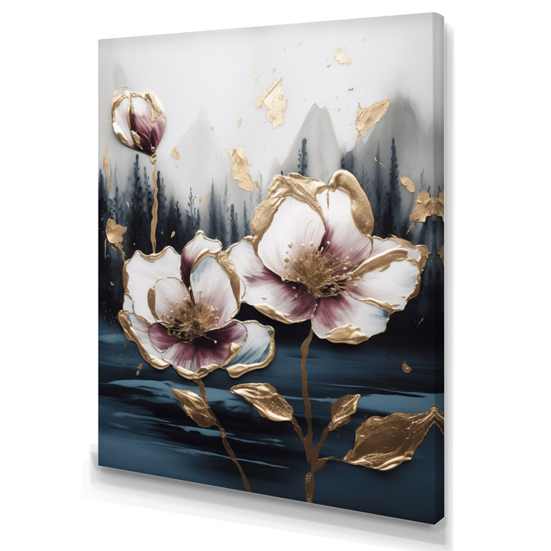 Tulipe rose Cascade III - impression, H 20 po x l 12 po x P 1 po, Toile tendue