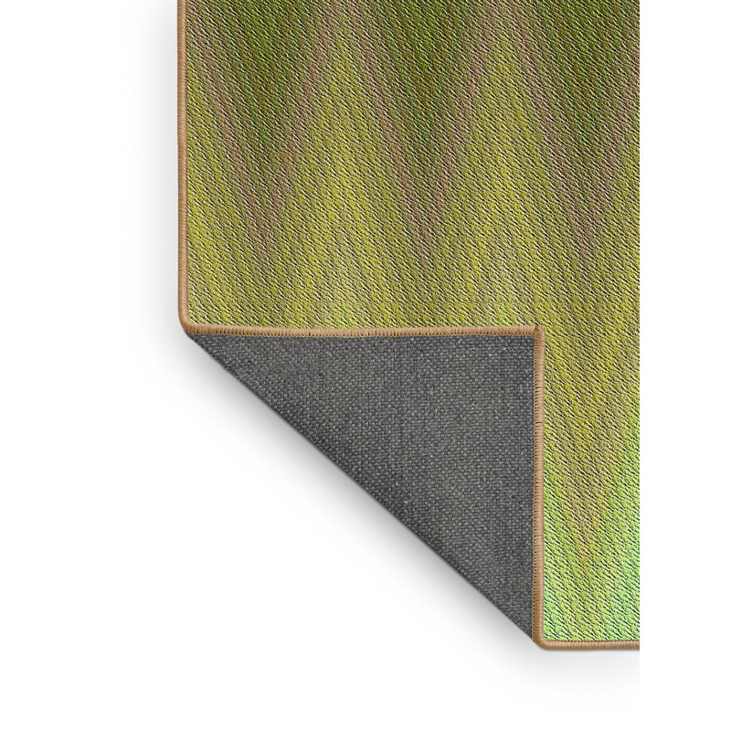 Tapis vert/brun à motifs Efstathios, Rectangle 5 pi x 7 pi