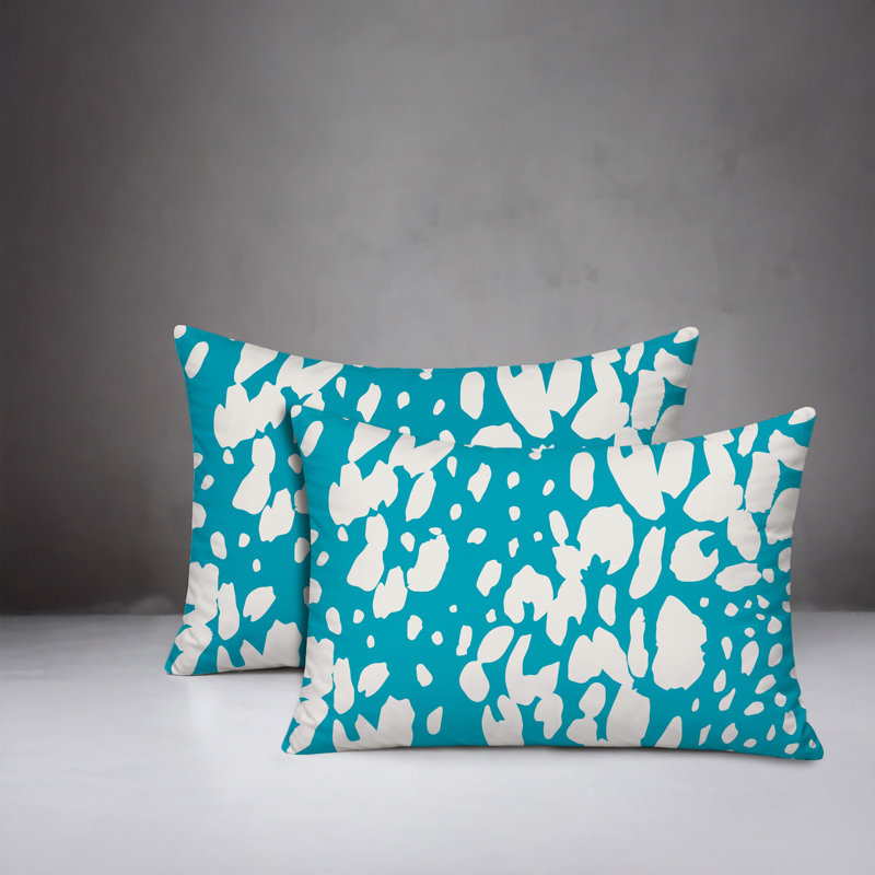 Oreiller réversible intérieur / extérieur Modo, 20x14, Turquoise
