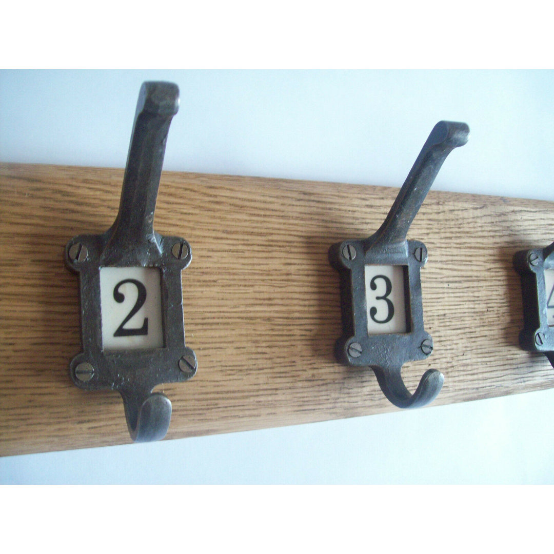 Solid Wood 4 - Hook Wall Mounted Coat Rack