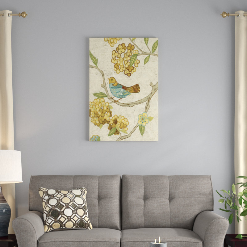 «Antique Aviaire II», peinture sur toile, H 36 po x l 24 po