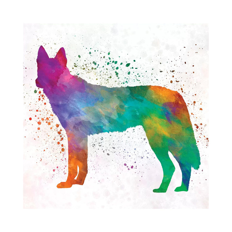Czechoslovakian Wolfdog in Watercolour 1 Piece Wrapped Canvas Painting, 93.98 cm H x 93.98 cm W