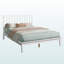 Grand lit plateforme Trevor avec structure en bois blanc, H 47,04 po x l 66,06 po x L 84,32 po