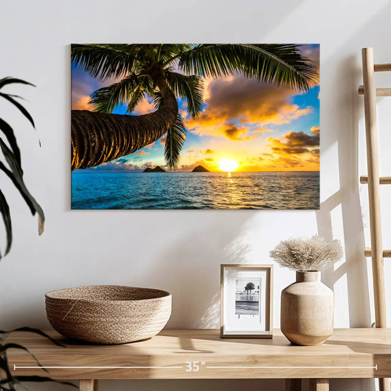 Plage Gillard Lanikai au coucher du soleil, H 16 po x l 24 po