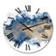 Bleu et or marbré nuages II - horloge murale moderne-65388604
