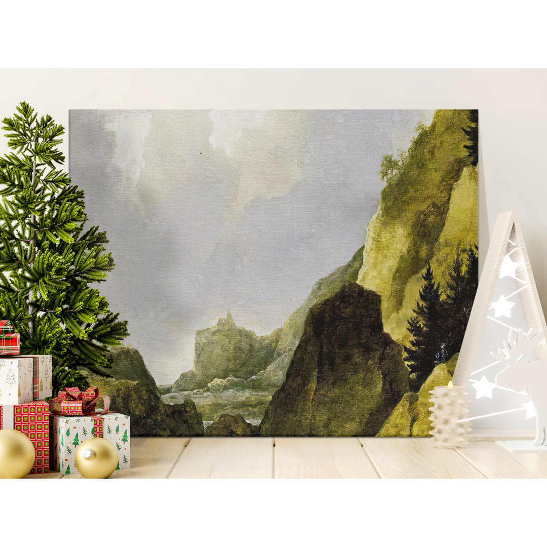 Coastal Cliff Canvas Wall Art, Seascape Painting Print, Gallery Wrapped, Ready to Hang, Archival Quality, Landscape Art, Statement Piece