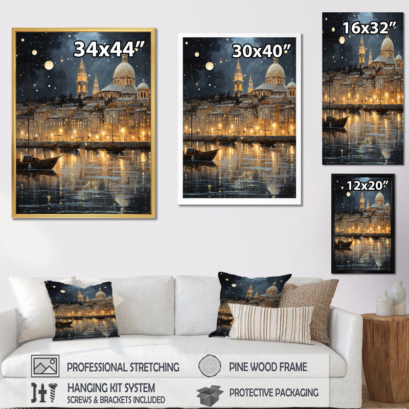 «Luminous In Lyon City In France III», reproduction sur toile, Toile tendue, H 44 po x l 34 po x P 1,5 po