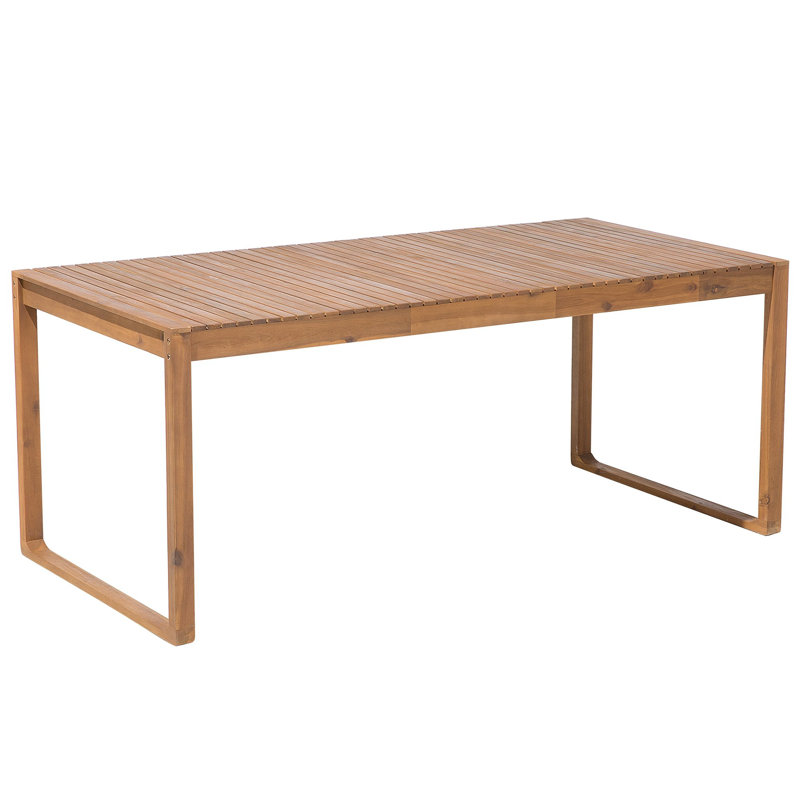 Iwar 8 - Person Acacia Wood Patio Dining Set with Rectangular Table , Cushions Included, Taupe