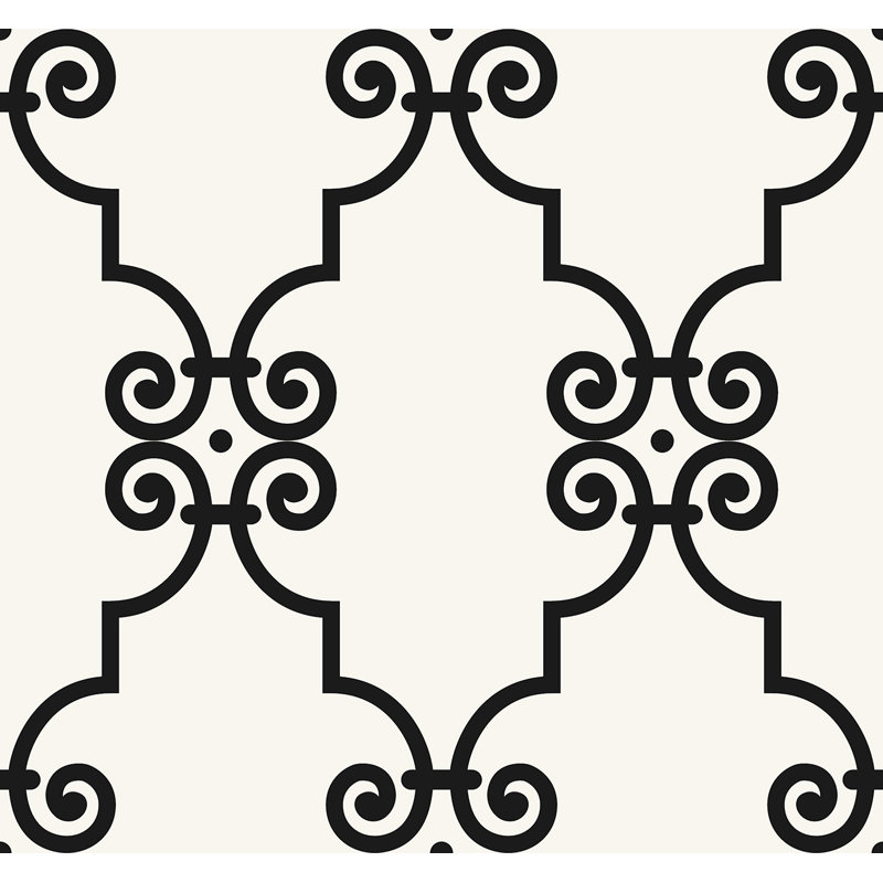 Papier peint Seabrook Designs Onyx Ripley, Ivoire/noir