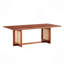 Table basse rectangulaire en bois massif imitation rondin de bois rond-480770743