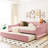 Pink Daybed With And Trundle For A Stylish Bedroom - Fashionable Bed Option Cozy Warm Inviting-265727382-265727381
