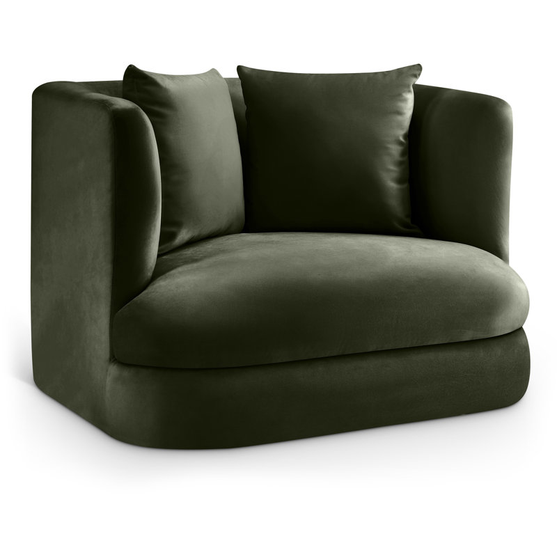 Chaise en velours Ethalind, Velours vert