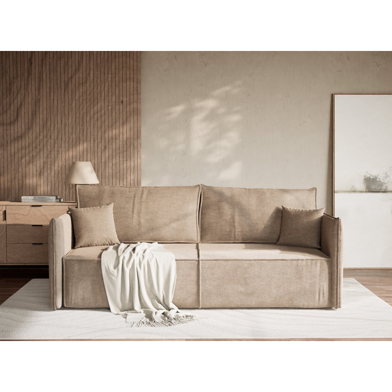 3 Seater Reclining Sofa, Brown Grey Polyester/Chenille