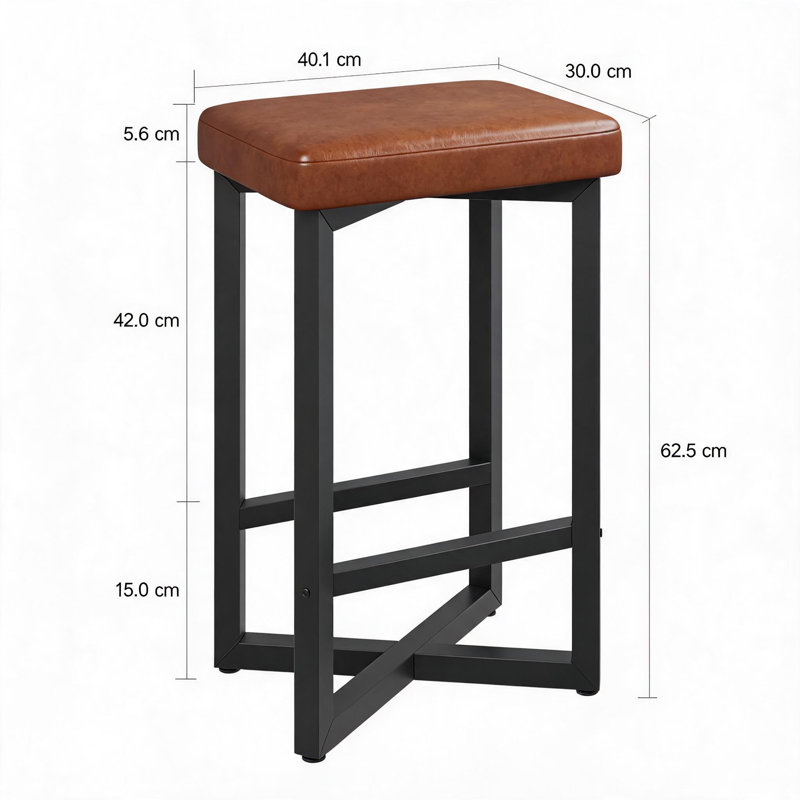 Outdoor 62.5cm Counter Stool, 2PC, Retro brown