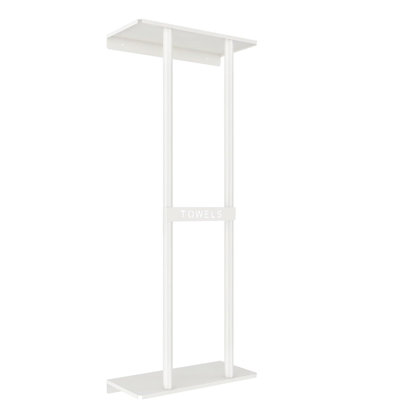 Porte-serviettes mural blanc de 76 cm (30 po) avec tablette, pouvant contenir 6 grandes serviettes roulées