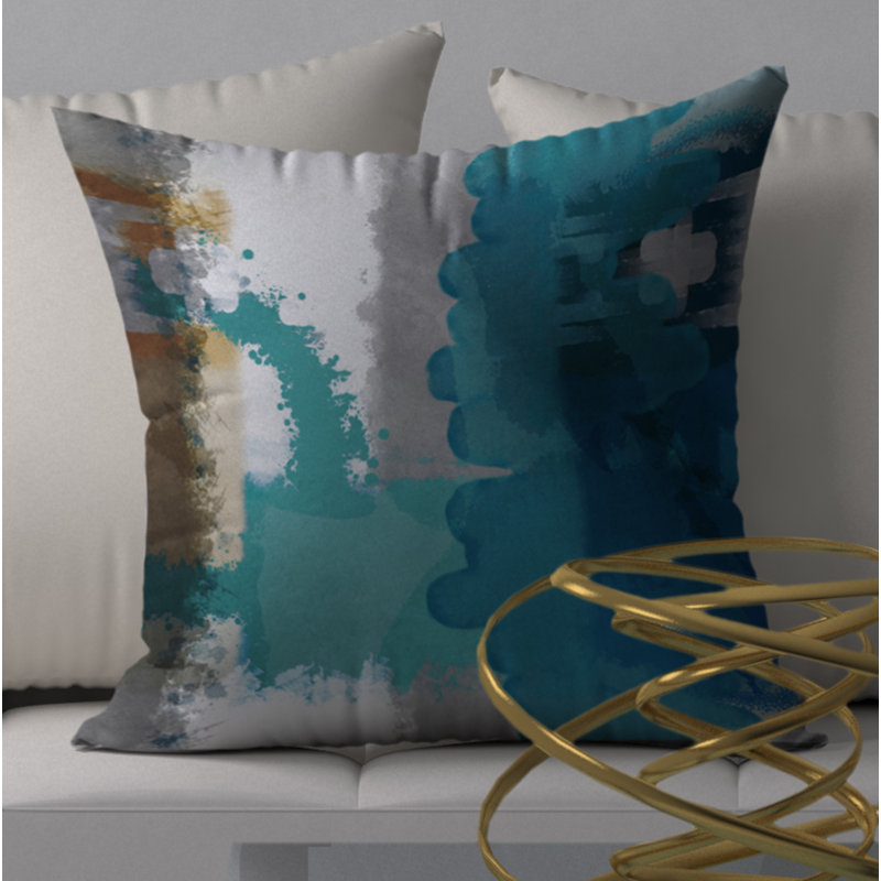 Abstract Throw Pillow, 20" H x 20" W