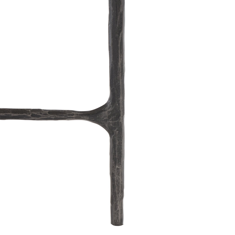 Evelynn End Table, Black, White Marble