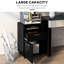 Armoire mobile noire pour rangement avec tiroir et armoire, support d'imprimante. Grande capacité, se déplace facilement, s'adapte à l'espace de bureau, construit en noir. Espace, librement, construction