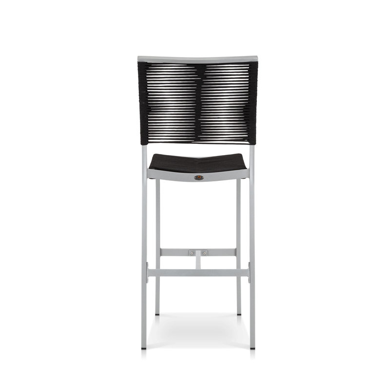 Fiji Outdoor Bar Stool, Kessler Silver, Black
