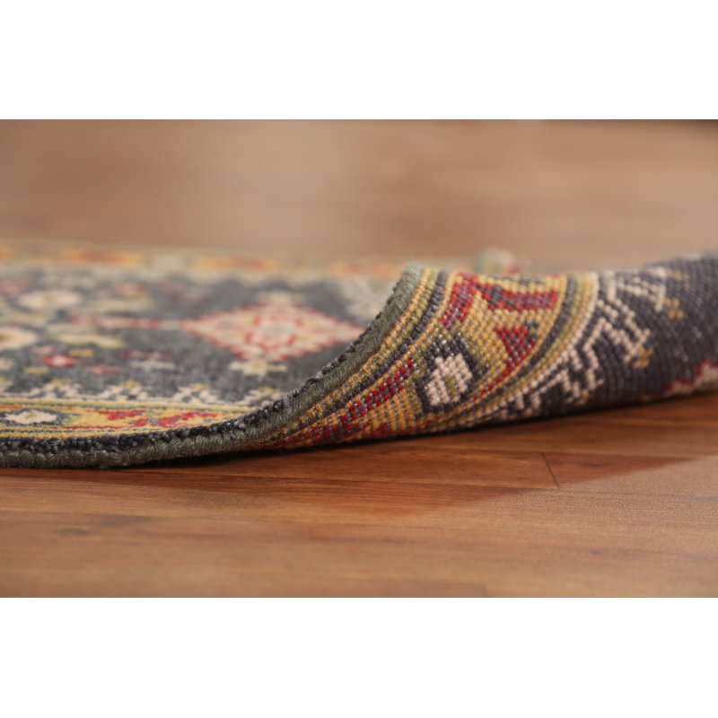 Tapis de couloir indien gris en laine Viss 3 x 8