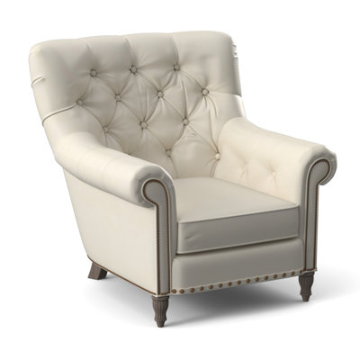 Fauteuil en cuir capitonné de 35,5 po de large Kirby