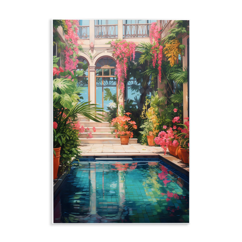 Plaque murale rose à effet de serre pour piscine, design par LSR Design Studio, H 15 po x l 10 po