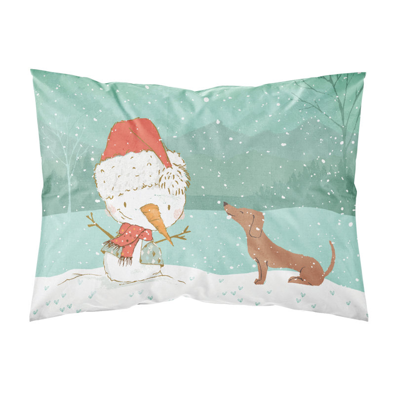 Snowman Christmas Microfiber, Red Dachshund