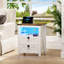 Table de chevet à DEL avec prise et port USB-1403129378