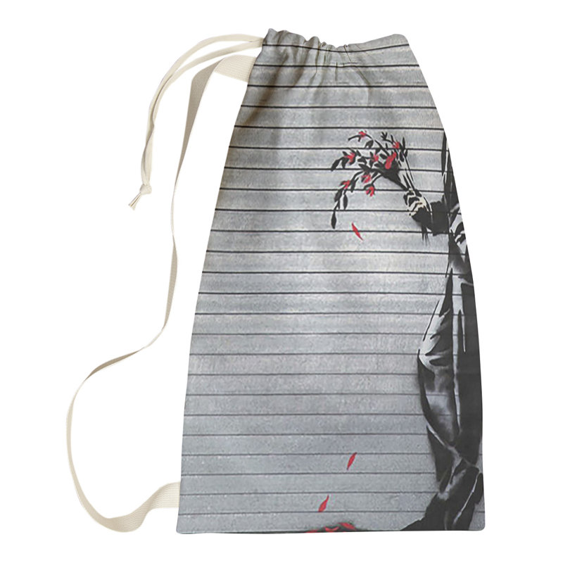Fabric Laundry Bag with Handles, Large (36" H x 28" W x 1" D)