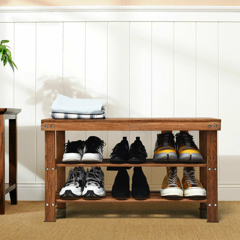 Banc de rangement en bois pour tablettes McCroy
