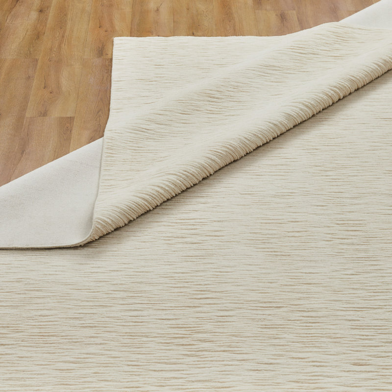 Serenity Sandy Dune Wool Hand Loomed Area Rug, Ivory, Rectangle 12' x 15